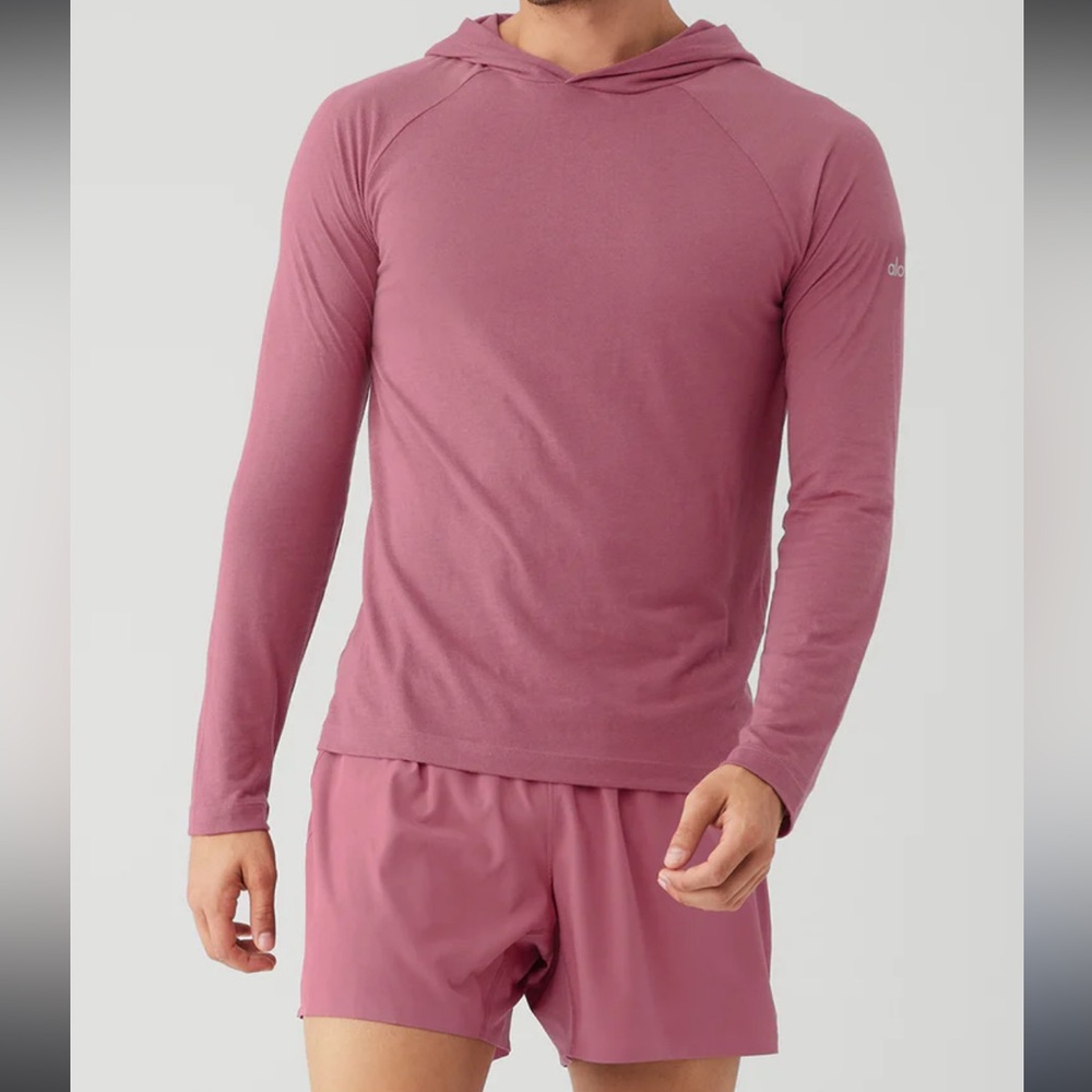 ALO YOGA Core Runner Hoodie - Mars Red, Size M